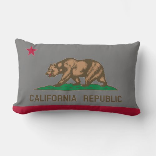 California Republic state flag custom color Lumbar Pillow
