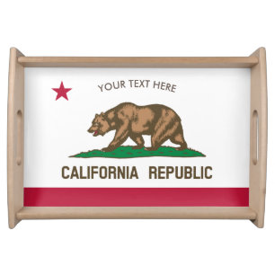 California Republic state flag custom serving tray
