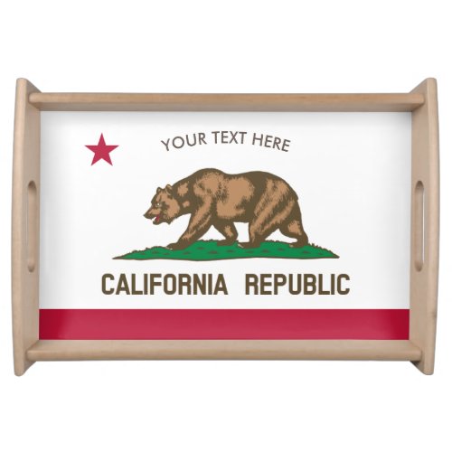 California Republic state flag custom serving tray