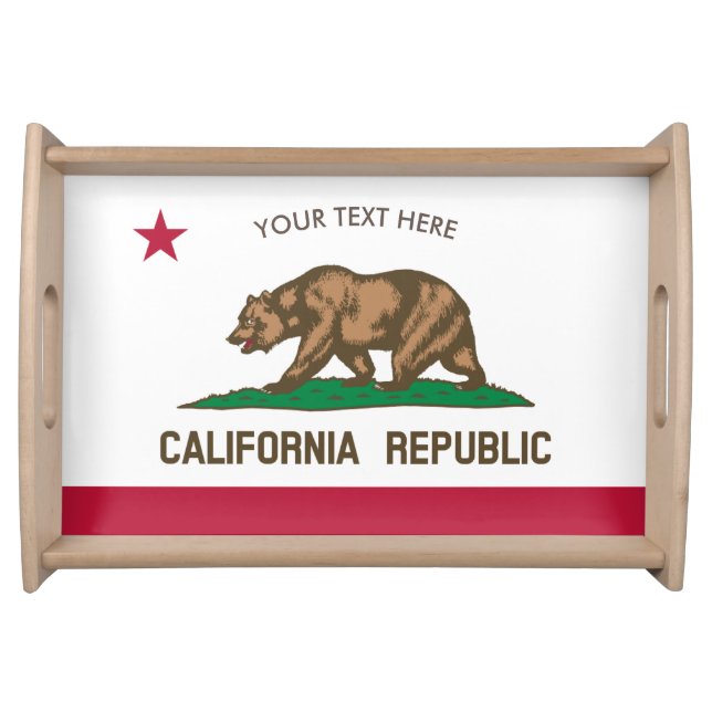 California Republic state flag custom serving tray (Front)