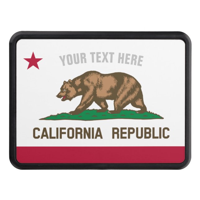 California Republic state flag custom text car Hitch Cover (Front)