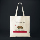 California Republic state flag custom tote bag<br><div class="desc">California Republic state flag custom tote bag. Add your own personalized name,  monogram or quote. Canvas bags for school books,  shopping,  wedding party favors,  family reunions,  gathering,  business,  office,  company,  Birthday,  wine party etc. Create unique gifts for friends,  family,  guests,  co  workers,  kids,  colleagues,  teachers,  boss etc.</div>