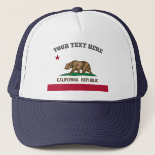 California Republic state flag custom trucker hat