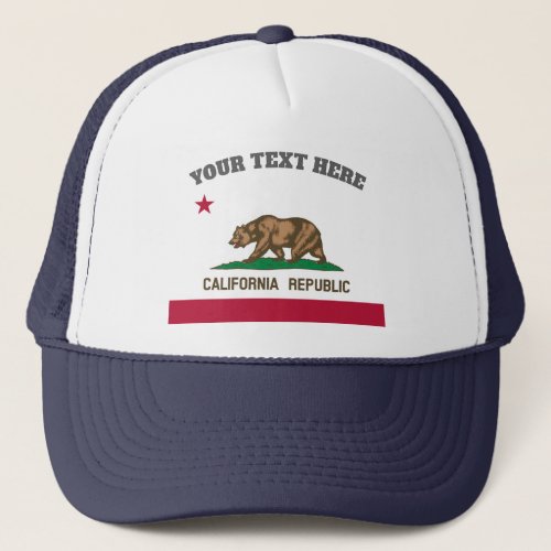 California Republic state flag custom trucker hat