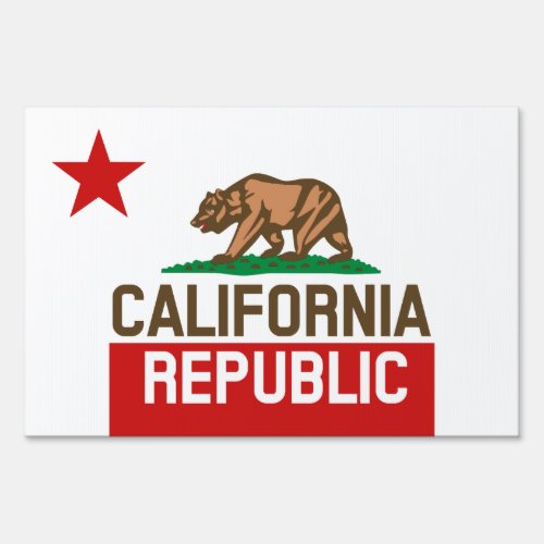 CALIFORNIA REPUBLIC State Flag Decor Yard Sign