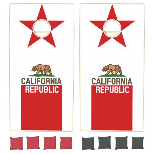 CALIFORNIA REPUBLIC State Flag Design Cornhole Set