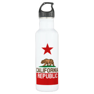 CALIFORNIA REPUBLIC State Flag Design Stainless Steel Water Bottle