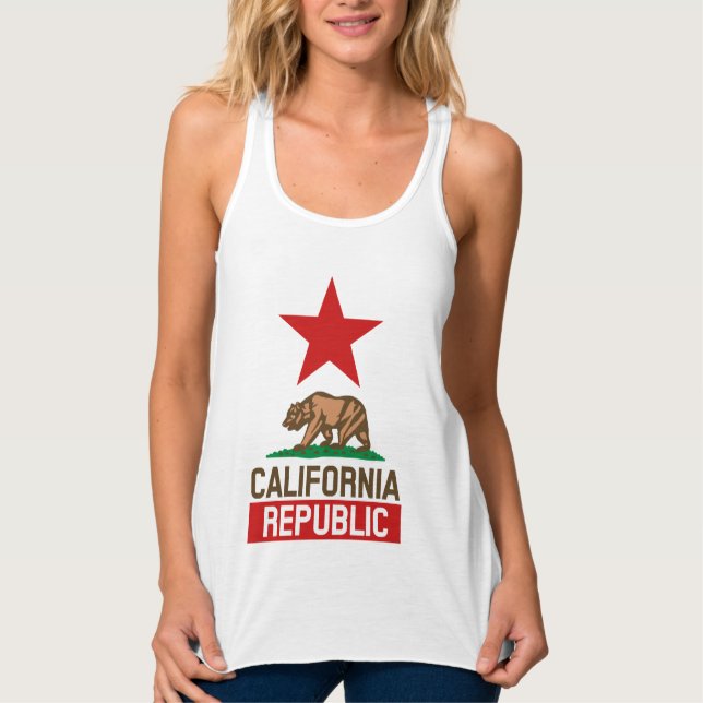 CALIFORNIA REPUBLIC State Flag Design Tank Top (Front)