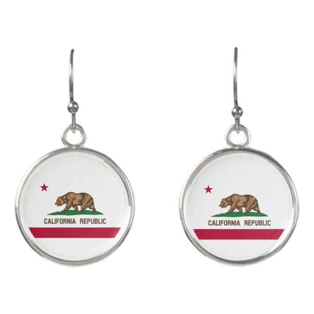 California Republic State Flag Earrings (Front)