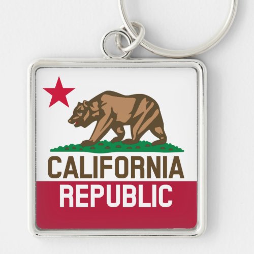 CALIFORNIA REPUBLIC State Flag Fitted Designs Keychain