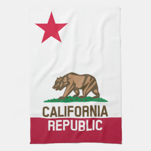 CALIFORNIA REPUBLIC State Flag Fitted Designs Kitchen Towel