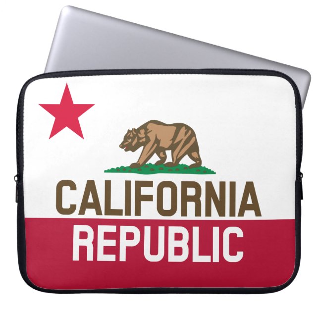 CALIFORNIA REPUBLIC State Flag Fitted Designs Laptop Sleeve (Front)