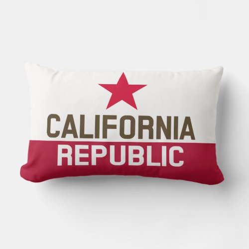 CALIFORNIA REPUBLIC State Flag Fitted Designs Lumbar Pillow