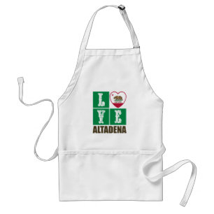 California Republic State Flag Heart Altadena Adult Apron