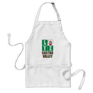 California Republic State Flag Heart Castro Valley Adult Apron