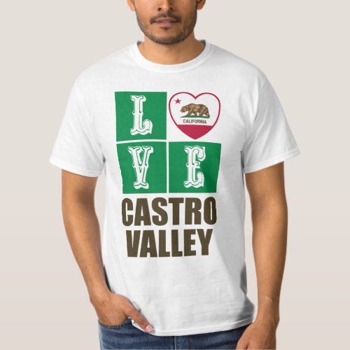 California Republic State Flag Heart Castro Valley T_Shirt