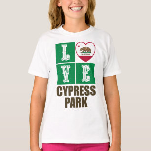 California Republic State Flag Heart Cypress Park T-Shirt