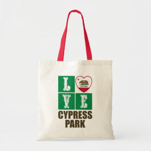 California Republic State Flag Heart Cypress Park Tote Bag