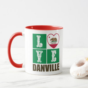 California Republic State Flag Heart Danville Mug