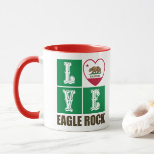 California Republic State Flag Heart Eagle Rock Mug