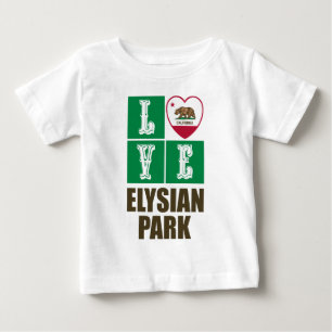 California Republic State Flag Heart Elysian Park Baby T-Shirt