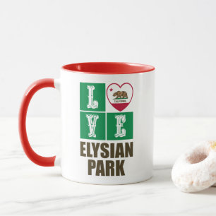 California Republic State Flag Heart Elysian Park Mug