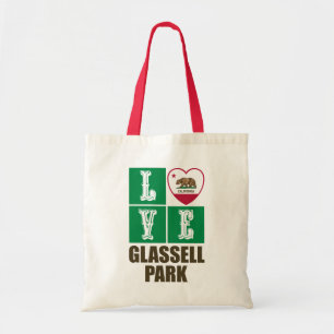 California Republic State Flag Heart Glassell Park Tote Bag