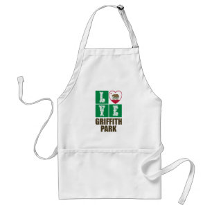 California Republic State Flag Heart Griffith Park Adult Apron