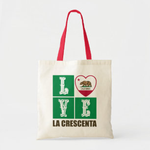 California Republic State Flag Heart La Crescenta Tote Bag