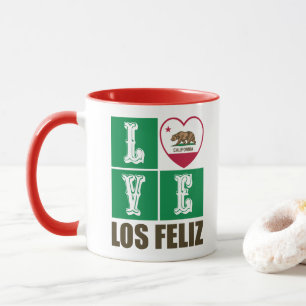 California Republic State Flag Heart Los Feliz Mug