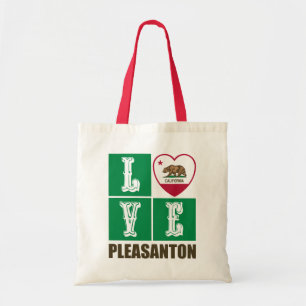 California Republic State Flag Heart Pleasanton Tote Bag