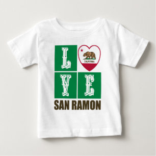 California Republic State Flag Heart San Ramon Baby T-Shirt