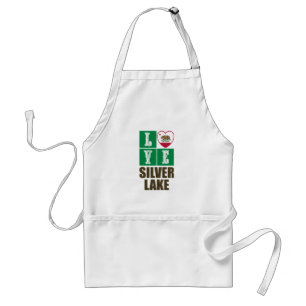 California Republic State Flag Heart Silver Lake Adult Apron