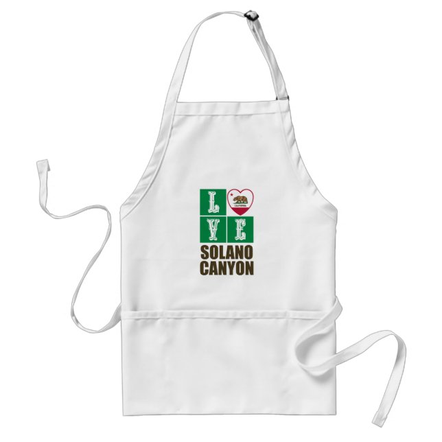 California Republic State Flag Heart Solano Canyon Adult Apron (Front)