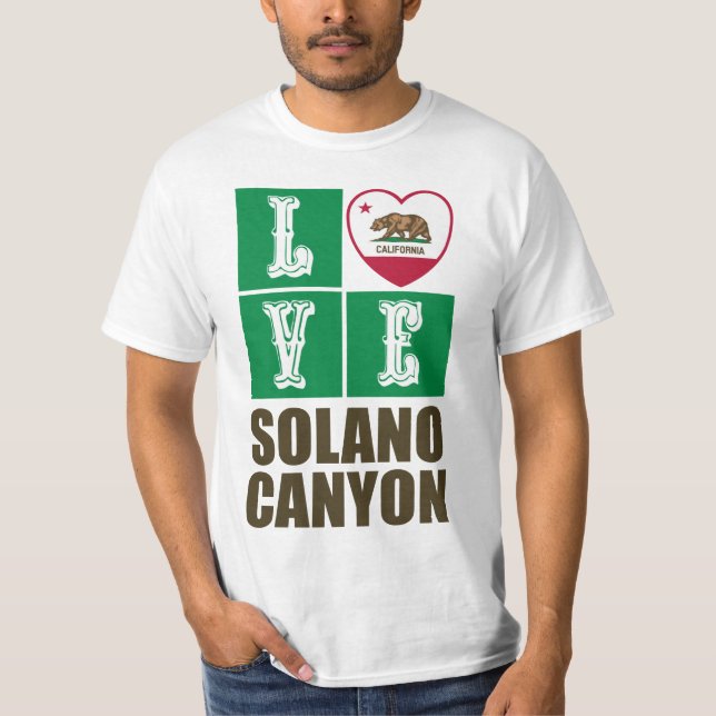 California Republic State Flag Heart Solano Canyon T-Shirt (Front)