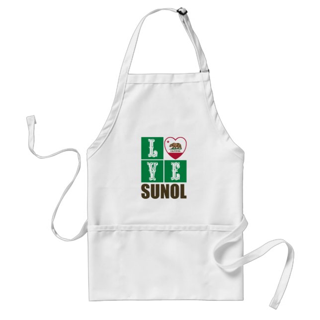 California Republic State Flag Heart Sunol Adult Apron (Front)