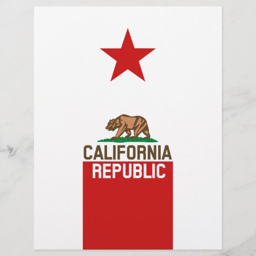 CALIFORNIA REPUBLIC State Flag Large Star Design