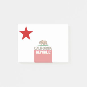 CALIFORNIA REPUBLIC State Flag Large Star Design Post-it Notes