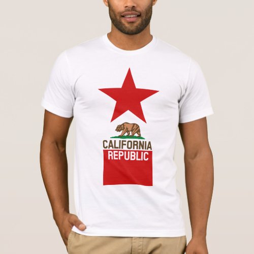 CALIFORNIA REPUBLIC State Flag Large Star Design T_Shirt