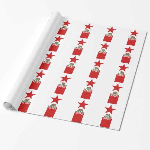 CALIFORNIA REPUBLIC State Flag Large Star Design Wrapping Paper