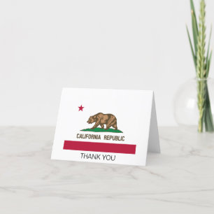 California Republic State Flag Letterpress Thank You Card