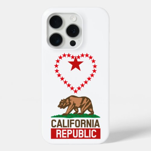 CALIFORNIA REPUBLIC State Flag Love iPhone 15 Pro Case