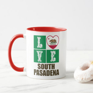 California Republic State Flag Love South Pasadena Mug