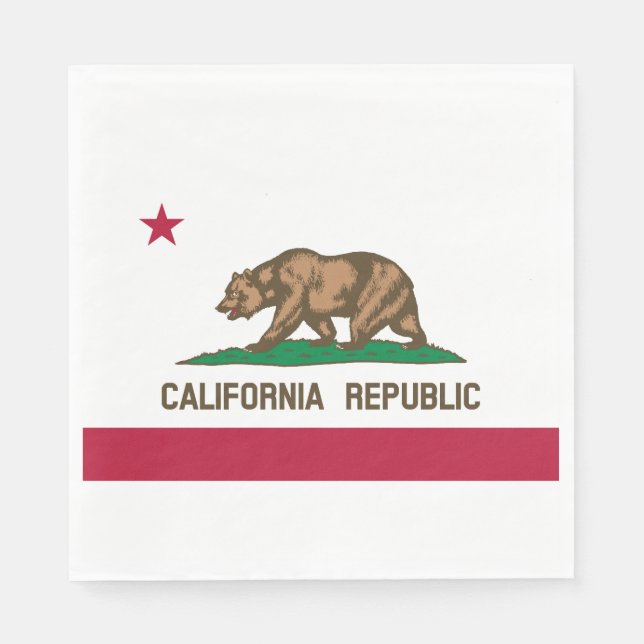 California Republic State Flag Napkins (Front)