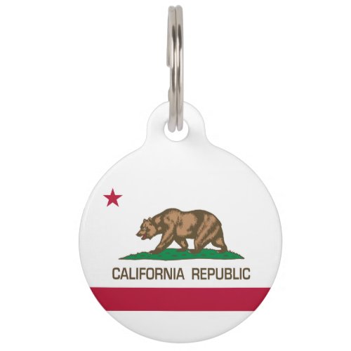 California Republic State Flag Pet Name Tag