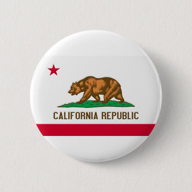 California Republic State Flag Pinback Button (Front)