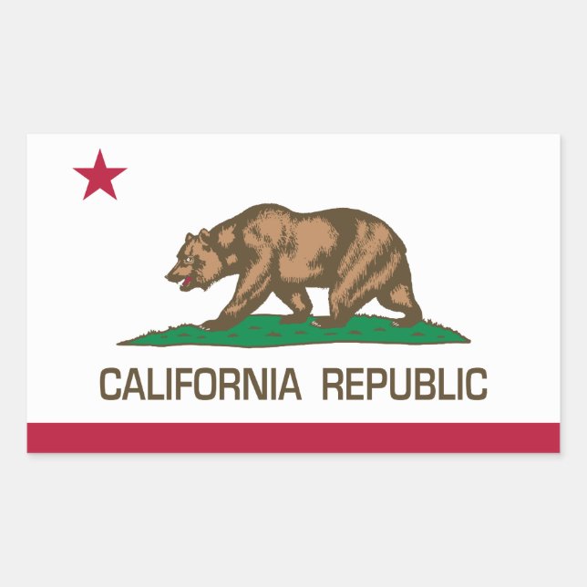 California Republic (State Flag) Rectangular Sticker (Front)