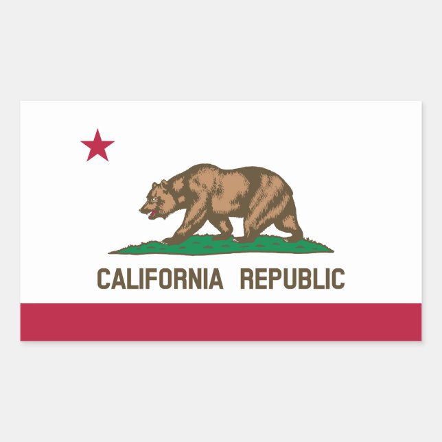 California Republic State Flag Rectangular Sticker (Front)