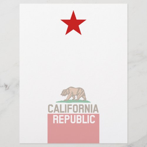 CALIFORNIA REPUBLIC State Flag Red Star