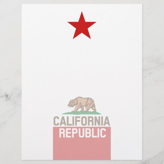 CALIFORNIA REPUBLIC State Flag Red Star (Front)